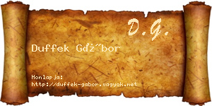 Duffek Gábor névjegykártya