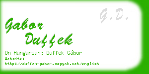 gabor duffek business card